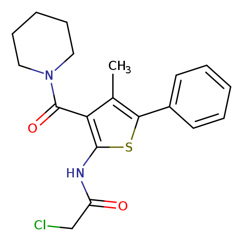 ClCC(=O)Nc1sc(c(c1C(=O)N1CCCCC1)C)c1ccccc1