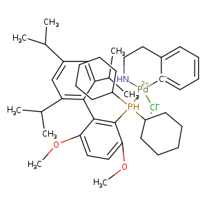 COc1ccc(c(c1c1c(cc(cc1C(C)C)C(C)C)C(C)C)P([Pd+2]1([Cl-])NCCC2=CC=CC=[C-]12)(C1CCCCC1)C1CCCCC1)OC