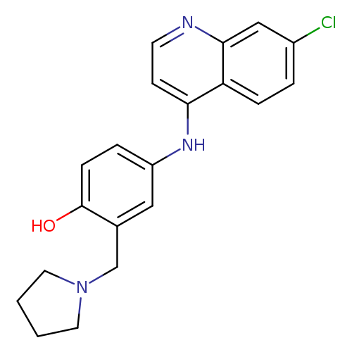 Clc1ccc2c(c1)nccc2Nc1ccc(c(c1)CN1CCCC1)O