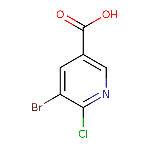 OC(=O)c1cnc(c(c1)Br)Cl