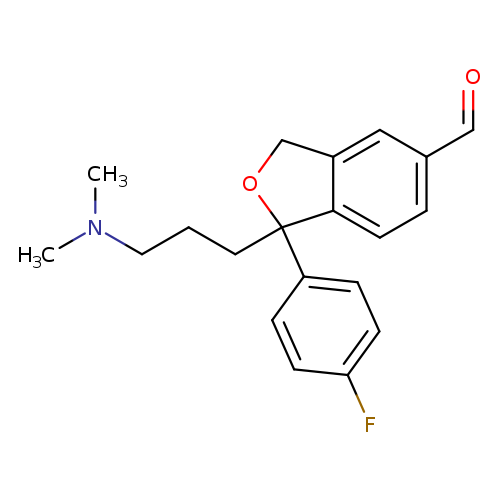 O=Cc1ccc2c(c1)COC2(CCCN(C)C)c1ccc(cc1)F