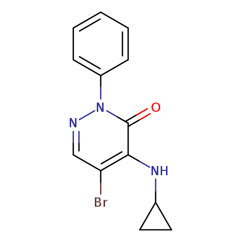 Brc1cnn(c(=O)c1NC1CC1)c1ccccc1