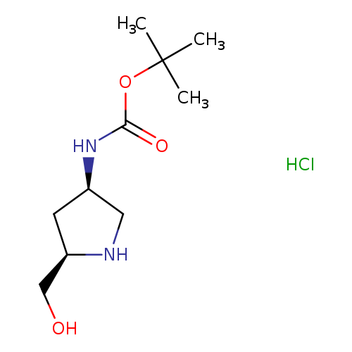 OC[C@@H]1NC[C@@H](C1)NC(=O)OC(C)(C)C.Cl