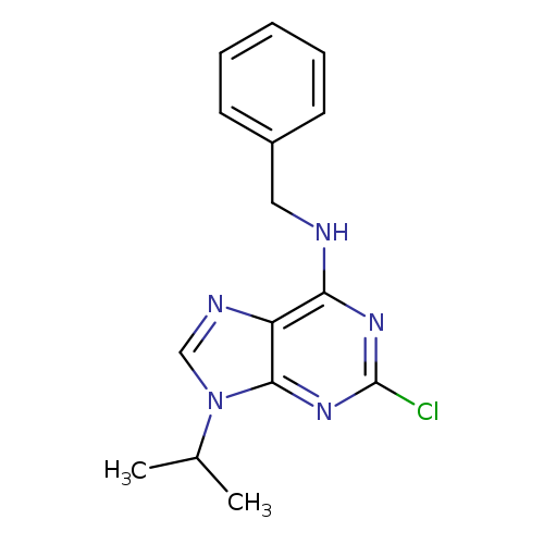 Clc1nc(NCc2ccccc2)c2c(n1)n(cn2)C(C)C