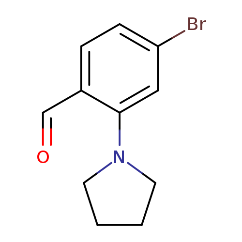 O=Cc1ccc(cc1N1CCCC1)Br