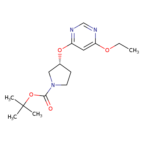 CCOc1ncnc(c1)O[C@@H]1CCN(C1)C(=O)OC(C)(C)C