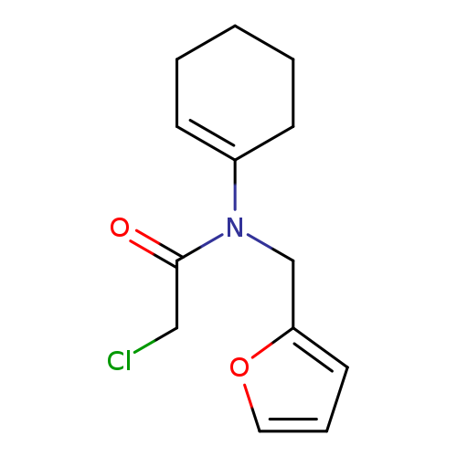 ClCC(=O)N(C1=CCCCC1)Cc1ccco1