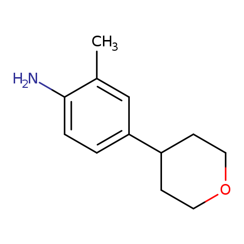 Nc1ccc(cc1C)C1CCOCC1