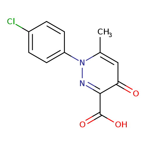 Clc1ccc(cc1)n1nc(C(=O)O)c(=O)cc1C