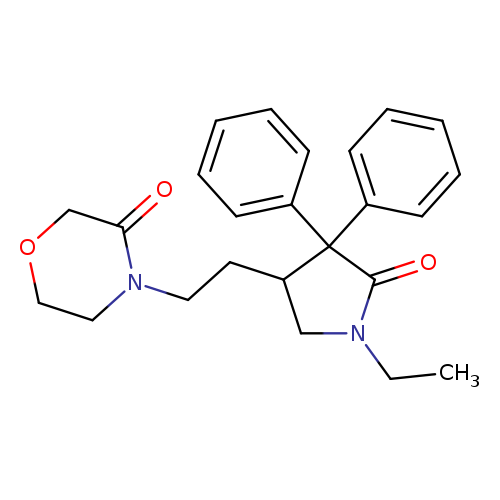 CCN1CC(C(C1=O)(c1ccccc1)c1ccccc1)CCN1CCOCC1=O