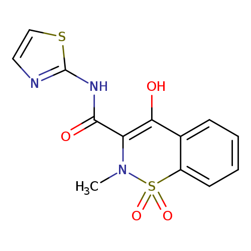 O=C(C1=C(O)c2ccccc2S(=O)(=O)N1C)Nc1nccs1