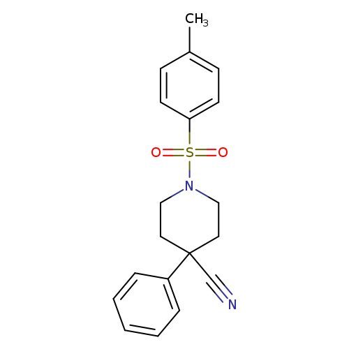 N#CC1(CCN(CC1)S(=O)(=O)c1ccc(cc1)C)c1ccccc1