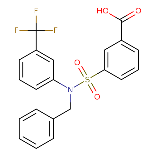 OC(=O)c1cccc(c1)S(=O)(=O)N(c1cccc(c1)C(F)(F)F)Cc1ccccc1