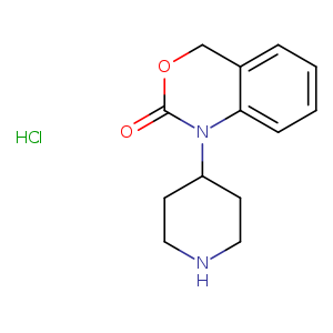 O=C1OCc2c(N1C1CCNCC1)cccc2.Cl
