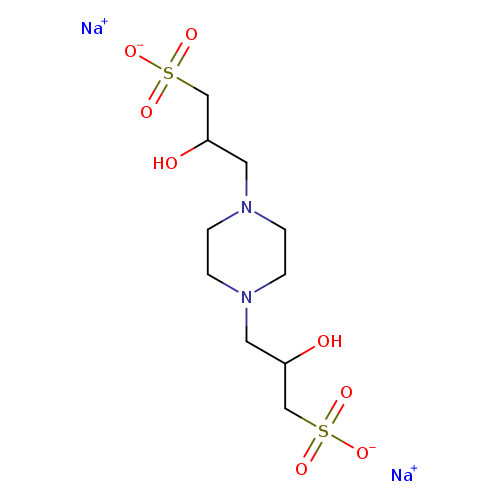 OC(CS(=O)(=O)[O-])CN1CCN(CC1)CC(CS(=O)(=O)[O-])O.[Na+].[Na+]