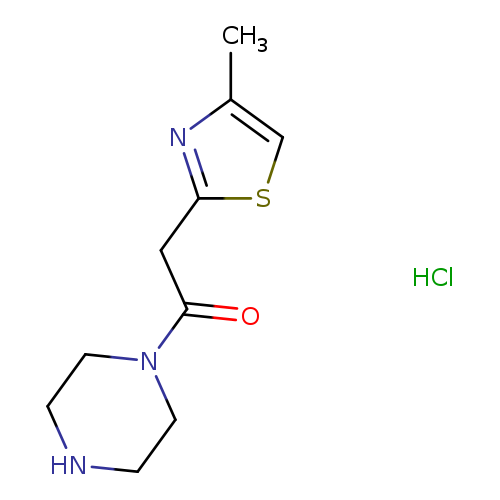 O=C(N1CCNCC1)Cc1scc(n1)C.Cl