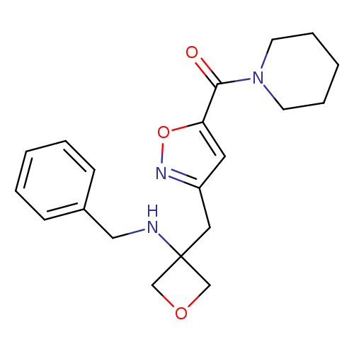 O=C(c1onc(c1)CC1(NCc2ccccc2)COC1)N1CCCCC1