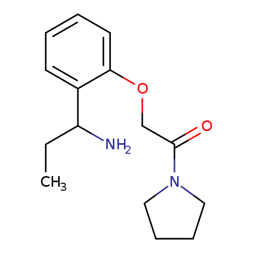 CCC(c1ccccc1OCC(=O)N1CCCC1)N