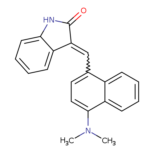 O=C1Nc2c(C1=Cc1ccc(c3c1cccc3)N(C)C)cccc2