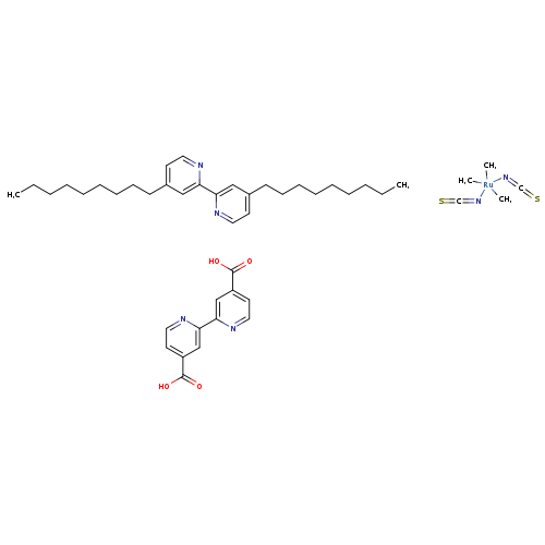 OC(=O)c1ccnc(c1)c1nccc(c1)C(=O)O.S=C=N[Ru](N=C=S)(C)(C)C.CCCCCCCCCc1ccnc(c1)c1nccc(c1)CCCCCCCCC
