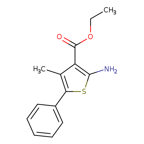 CCOC(=O)c1c(N)sc(c1C)c1ccccc1