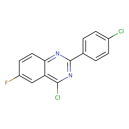 Clc1ccc(cc1)c1nc(Cl)c2c(n1)ccc(c2)F