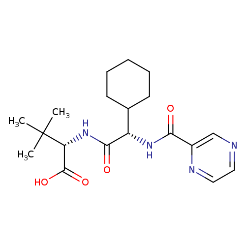 O=C([C@H](C1CCCCC1)NC(=O)c1nccnc1)N[C@@H](C(C)(C)C)C(=O)O