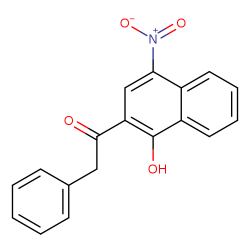 O=C(c1cc([N+](=O)[O-])c2c(c1O)cccc2)Cc1ccccc1