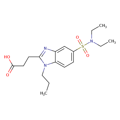 CCCn1c(CCC(=O)O)nc2c1ccc(c2)S(=O)(=O)N(CC)CC