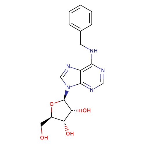 OC[C@H]1O[C@H]([C@@H]([C@@H]1O)O)n1cnc2c1ncnc2NCc1ccccc1