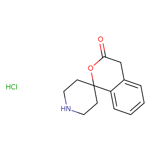 O=C1Cc2ccccc2C2(O1)CCNCC2.Cl