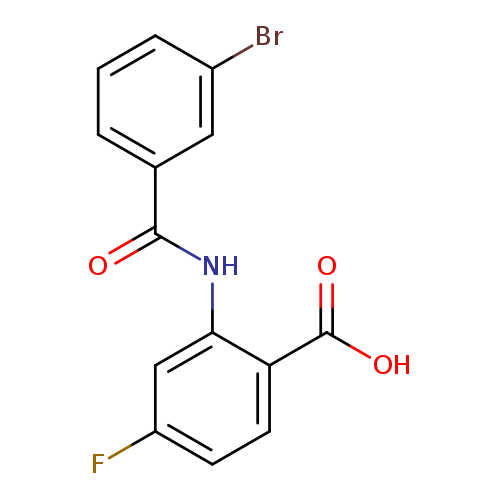 Fc1ccc(c(c1)NC(=O)c1cccc(c1)Br)C(=O)O