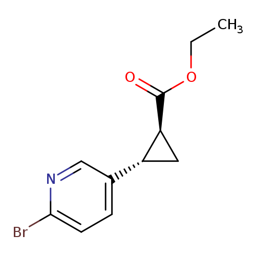 CCOC(=O)[C@H]1C[C@@H]1c1ccc(nc1)Br