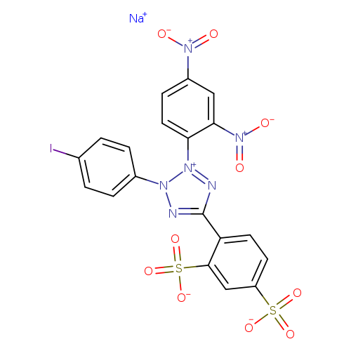 Ic1ccc(cc1)n1nc(n[n+]1c1ccc(cc1[N+](=O)[O-])[N+](=O)[O-])c1ccc(cc1S(=O)(=O)[O-])S(=O)(=O)[O-].[Na+]