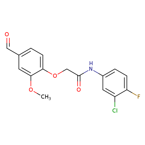 O=Cc1ccc(c(c1)OC)OCC(=O)Nc1ccc(c(c1)Cl)F