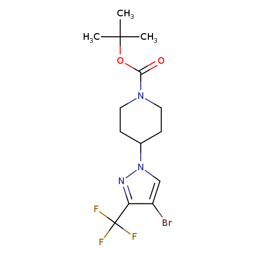 O=C(N1CCC(CC1)n1cc(c(n1)C(F)(F)F)Br)OC(C)(C)C