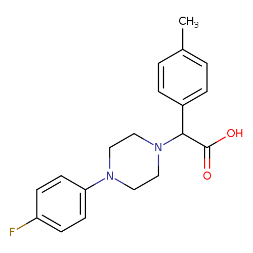 Cc1ccc(cc1)C(N1CCN(CC1)c1ccc(cc1)F)C(=O)O
