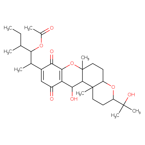 CCC(C(C(C1=CC(=O)C2=C(C1=O)OC1(C(C2O)C2(C)CCC(OC2CC1)C(O)(C)C)C)C)OC(=O)C)C