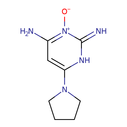 Nc1cc([nH]c(=N)[n+]1[O-])N1CCCC1