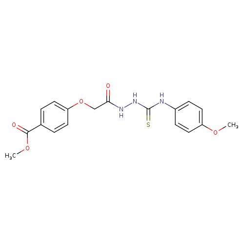 COc1ccc(cc1)NC(=S)NNC(=O)COc1ccc(cc1)C(=O)OC