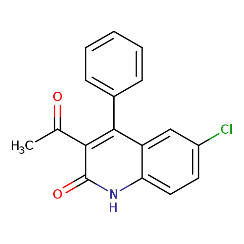 Clc1ccc2c(c1)c(c1ccccc1)c(c(=O)[nH]2)C(=O)C