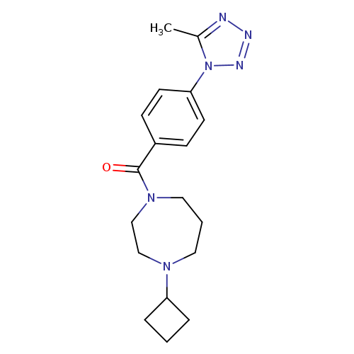 O=C(c1ccc(cc1)n1nnnc1C)N1CCCN(CC1)C1CCC1