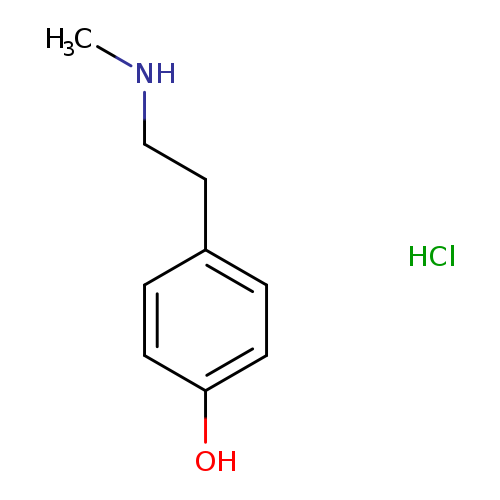 CNCCc1ccc(cc1)O.Cl