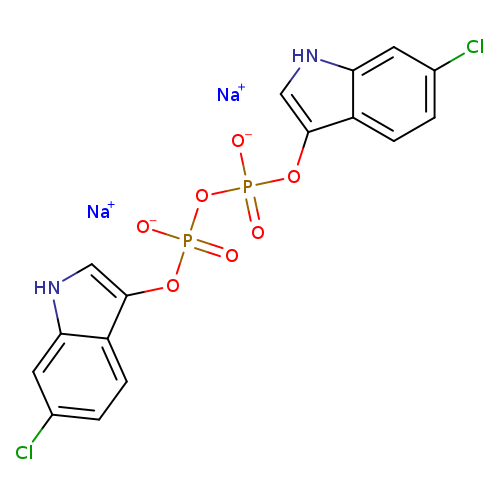 Clc1ccc2c(c1)[nH]cc2OP(=O)(OP(=O)(Oc1c[nH]c2c1ccc(c2)Cl)[O-])[O-].[Na+].[Na+]