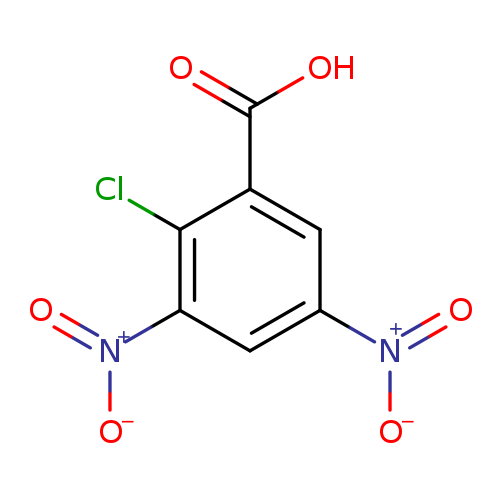 [O-][N+](=O)c1cc(C(=O)O)c(c(c1)[N+](=O)[O-])Cl