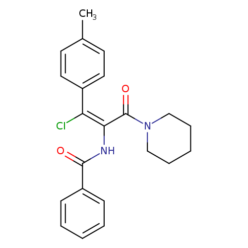 Cc1ccc(cc1)/C(=C(\C(=O)N1CCCCC1)/NC(=O)c1ccccc1)/Cl