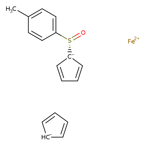 [CH-]1C=CC=C1.Cc1ccc(cc1)[S@](=O)[C-]1C=CC=C1.[Fe+2]