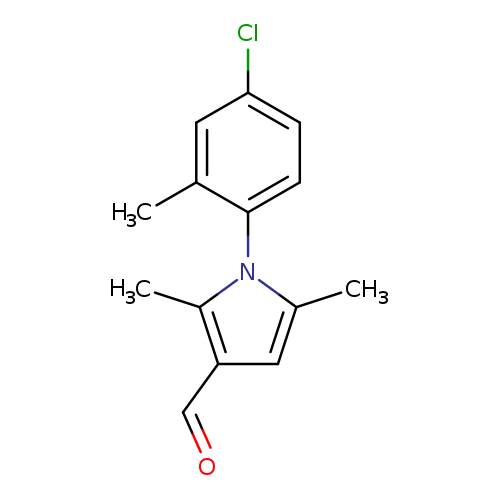 O=Cc1cc(n(c1C)c1ccc(cc1C)Cl)C