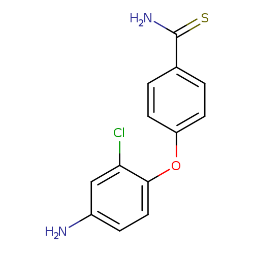 Nc1ccc(c(c1)Cl)Oc1ccc(cc1)C(=S)N