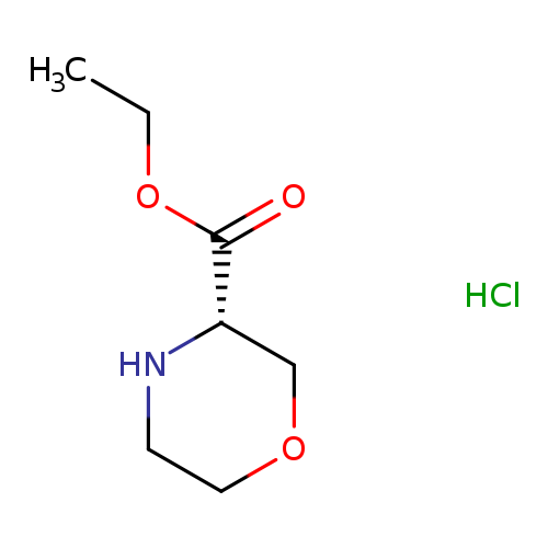 CCOC(=O)[C@@H]1COCCN1.Cl